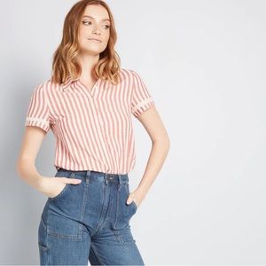 Modcloth Matter of Fact Button-Up Top